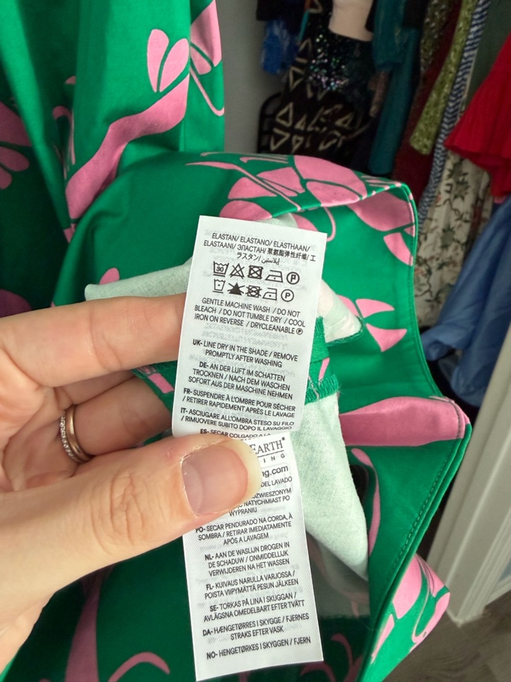 Boden Green Midi Skirt with Pink Lobster Print 4P - Picture 7 of 9